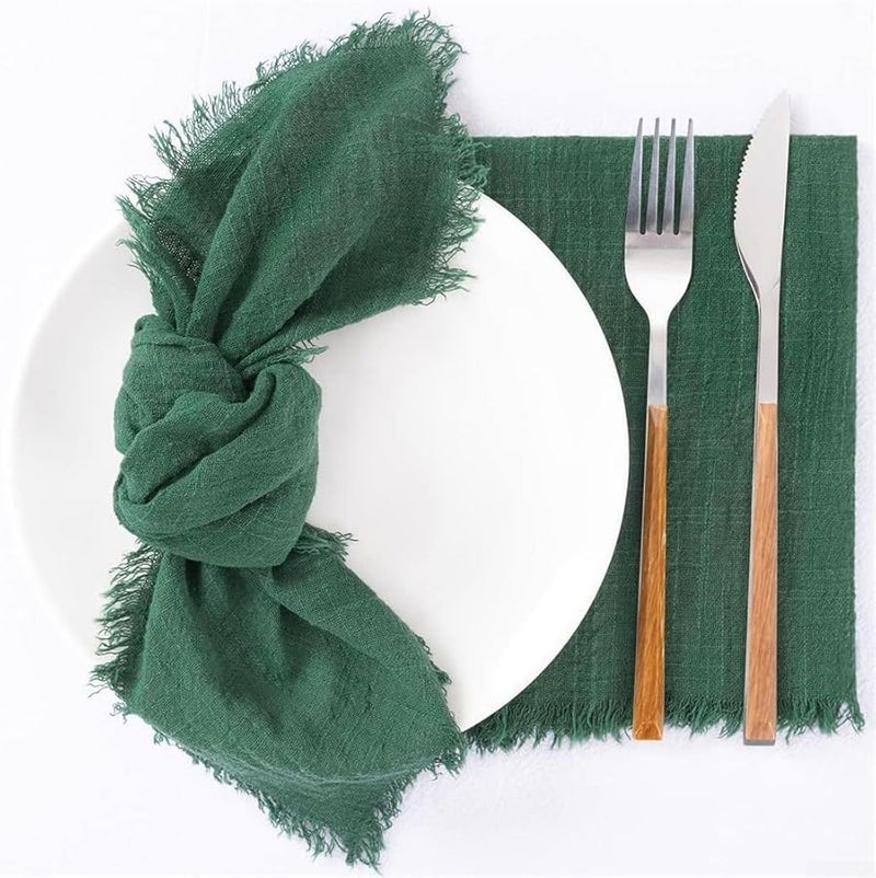 Beige Cotton Handmade Cloth Napkins Set of 6 42x42cm for Dinner Party Wedding Decor - Image 4