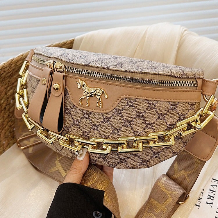 Autumn New Printed Women'S Bag Retro Chest Bag Women'S Shoulder Bag Chain Casual Fashion Crossbody Bag - Image 3