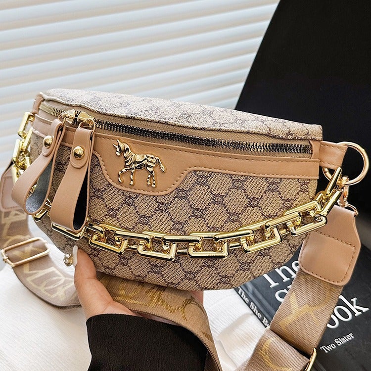 Autumn New Printed Women'S Bag Retro Chest Bag Women'S Shoulder Bag Chain Casual Fashion Crossbody Bag - Image 4