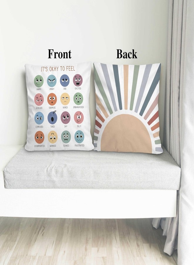 ONDTOM Fangool 18x18 Inch Calming Corner Decorative Throw Pillow Cover, 1 Pack Double-Sided, Boho Sunshine Mental Health Gifts for Kids Classroom School Psychology Counselor Therapist Office -A10 - Image 4