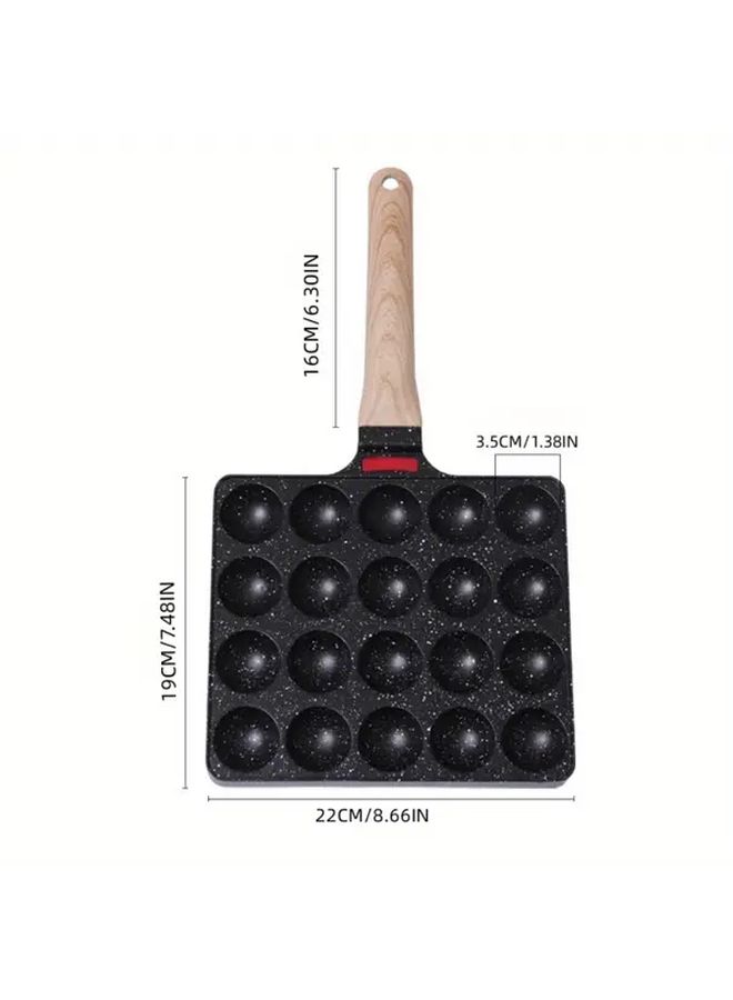 Non Stick 20 Cavity Octopus Ball Baking Tray Black For Home Kitchen Heating Household - Image 3