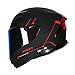 HAX Force Aerodynamic Full Face Helmet for Street EBikes DOT ECE Certified Enhanced Dual Visor Adult Size Pinlock Ready Matte Black Red S - Image 2