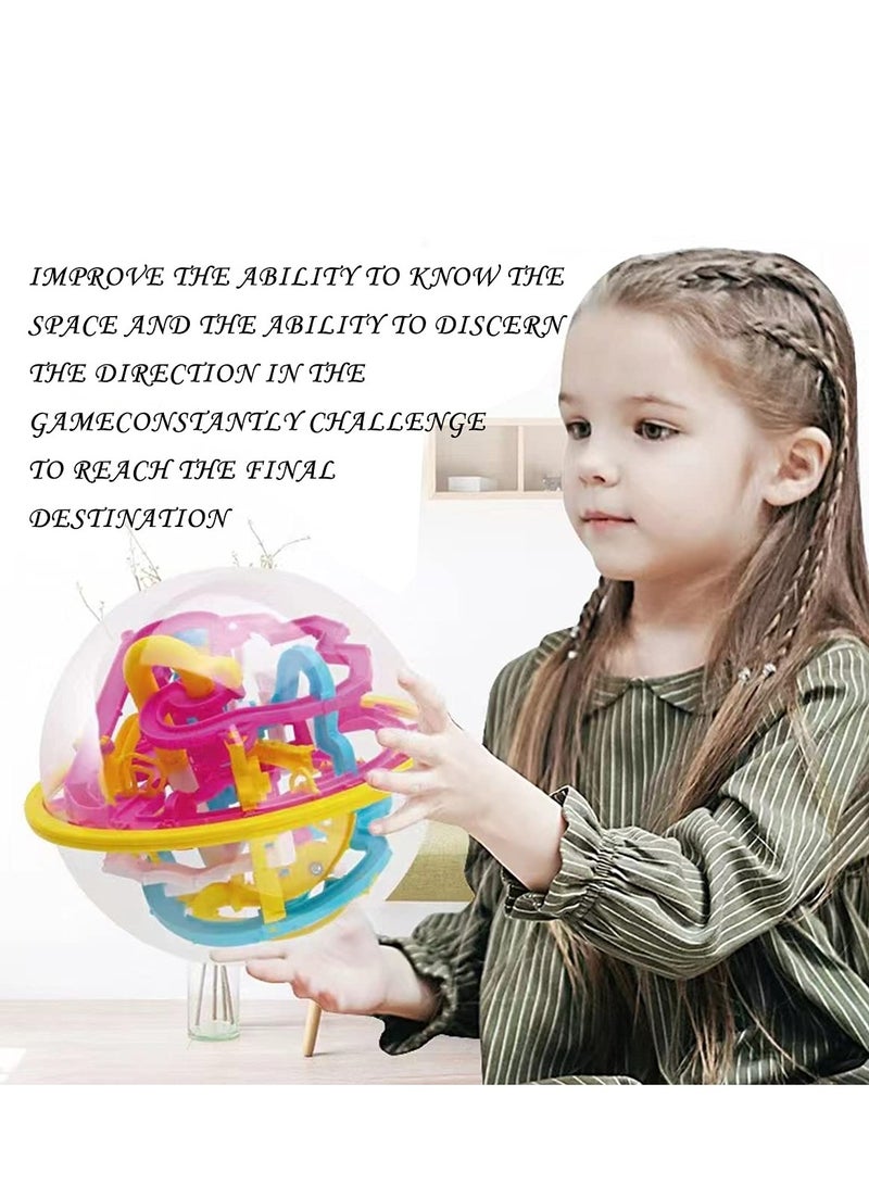 SYOSI Maze Ball 3D Puzzle Games Intellect Ball with 100 Challenging Barriers 3D Educational Toys that can Develop Children's Brains 3D Puzzle Toys Magical Maze Ball Brain Teasers Puzzle Games (12cm/4.72'') - Image 3