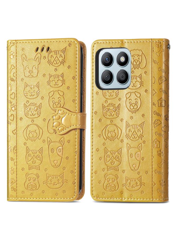 S-TOP Case For Honor X8b Cat and Dog Embossed Leather Phone Case - Image 2