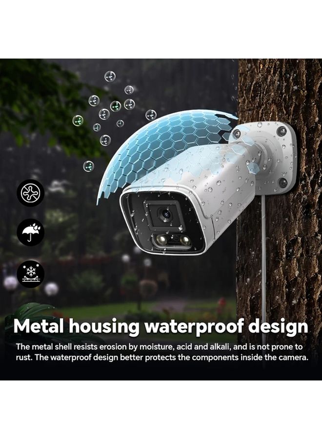 White 4MP PoE Gun Camera Outdoor 2 8mm Dual Color Night Vision Human Motion Detection - Image 3