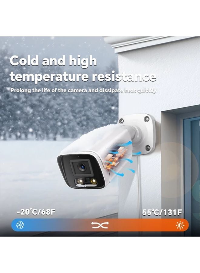 White 4MP PoE Gun Camera Outdoor 2 8mm Dual Color Night Vision Human Motion Detection - Image 4