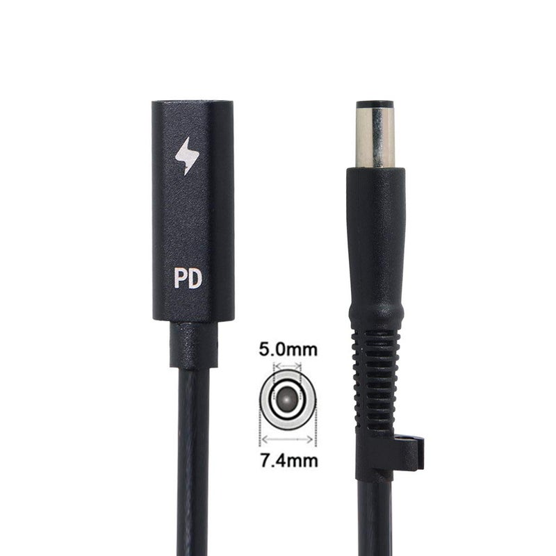 cablecc Type C USB-C Female Input to DC 7.4x5.0mm Power PD Charge Cable fit for HP Laptop 18-20V - Image 5