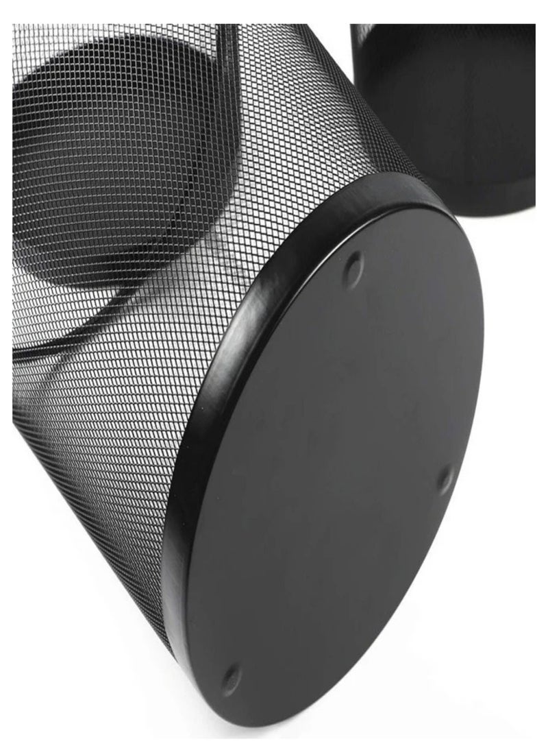 Set of 4 black metal mesh wastebaskets - Image 3