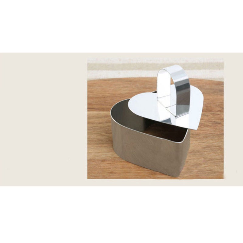 8 pcs Mousse Mold Stainless Steel Cake Making Tool Unique Baking Supplies for Home Kitchen with Push Board (Heart + Round + Flower + Pattern) - Image 5