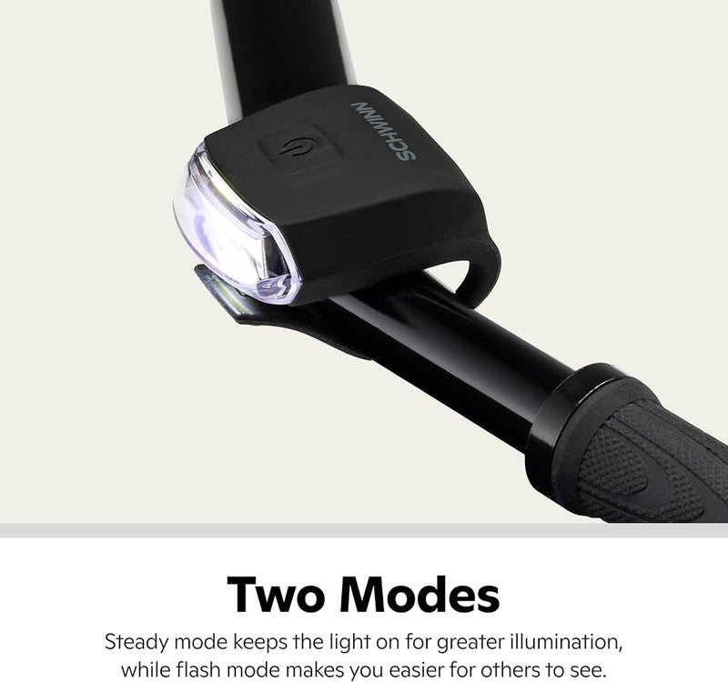 شوين مجموعة أضواء LED من Schwinn، مزودة ببطارية، أضواء أمامية وخلفية، حزام تثبيت بدون أدوات - Image 4