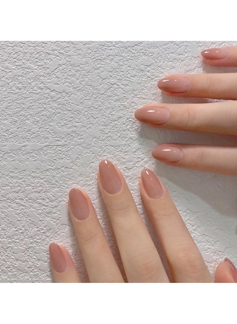 Generic 24-Piece Nude Color Gradient Wearable Nails, Short Style, Versatile, Removable, No Damage to Nails, Finished Nails Suitable for Girls  - Image 2