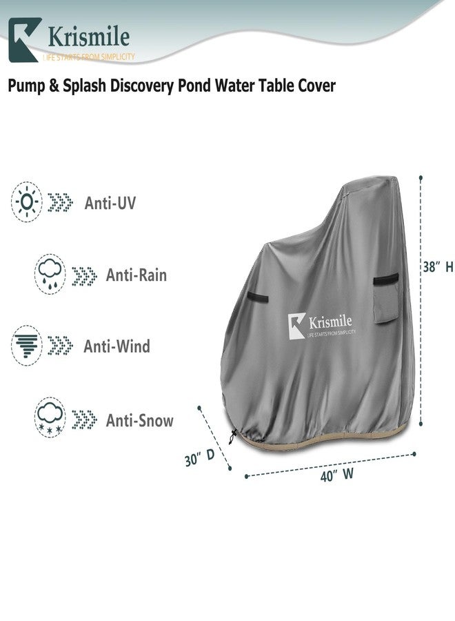 Krismile Kids Water Sensory Table Pool Cover, Heavy-Duty Waterproof Dust Proof Anti-UV Water Table Cover, Suitable for Splash Discovery Pond (Grey) - Image 3