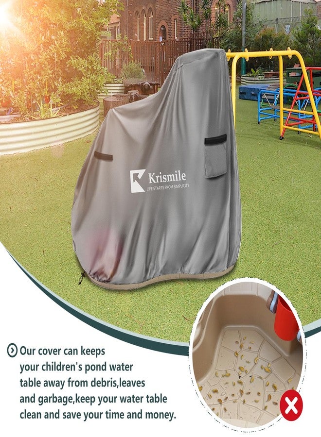 Krismile Kids Water Sensory Table Pool Cover, Heavy-Duty Waterproof Dust Proof Anti-UV Water Table Cover, Suitable for Splash Discovery Pond (Grey) - Image 5