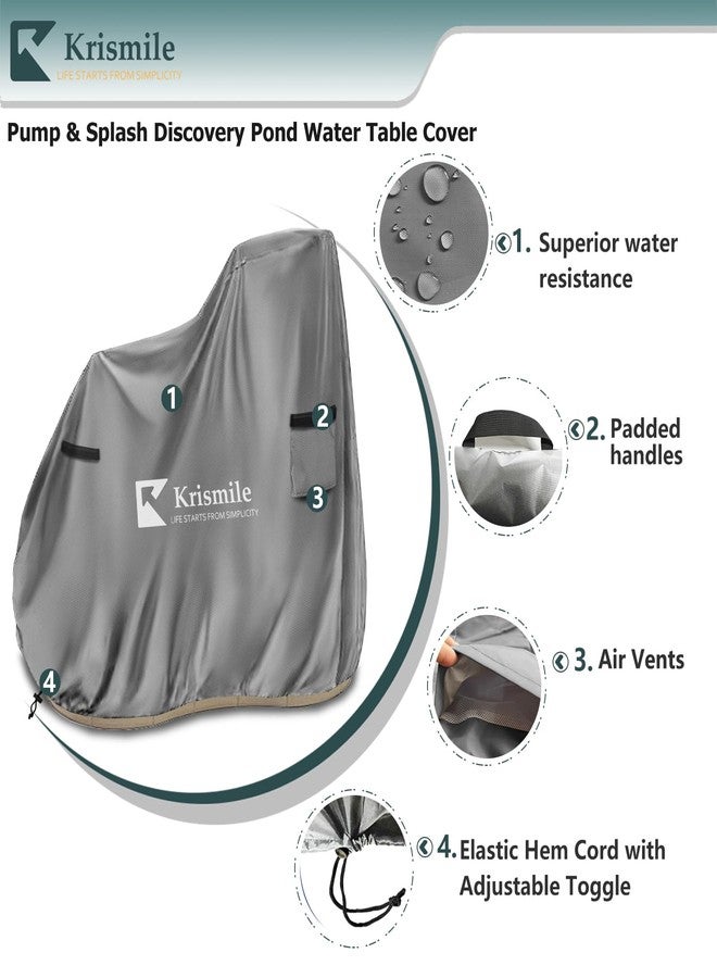 Krismile Kids Water Sensory Table Pool Cover, Heavy-Duty Waterproof Dust Proof Anti-UV Water Table Cover, Suitable for Splash Discovery Pond (Grey) - Image 2