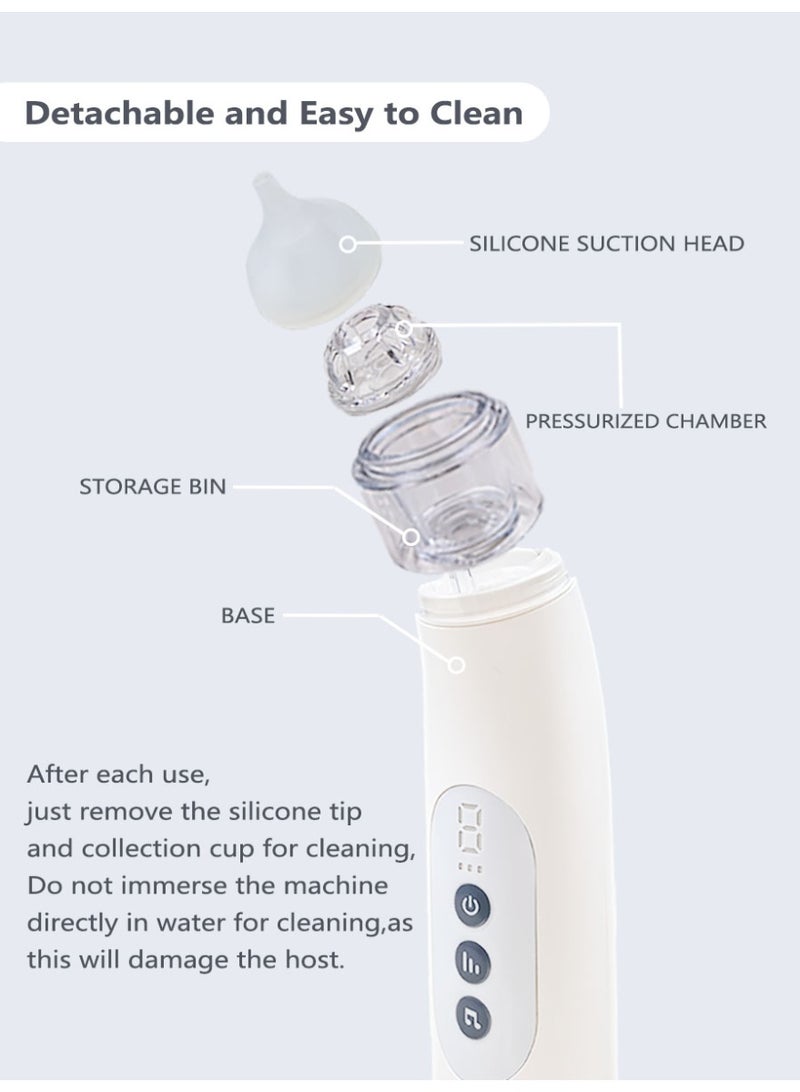 🍼 Electric Baby Nose Cleaner – Rechargeable Nasal Aspirator with 5 Suction Levels, Soft Silicone Tips, Mucus Remover for Infants 👶 - Image 3