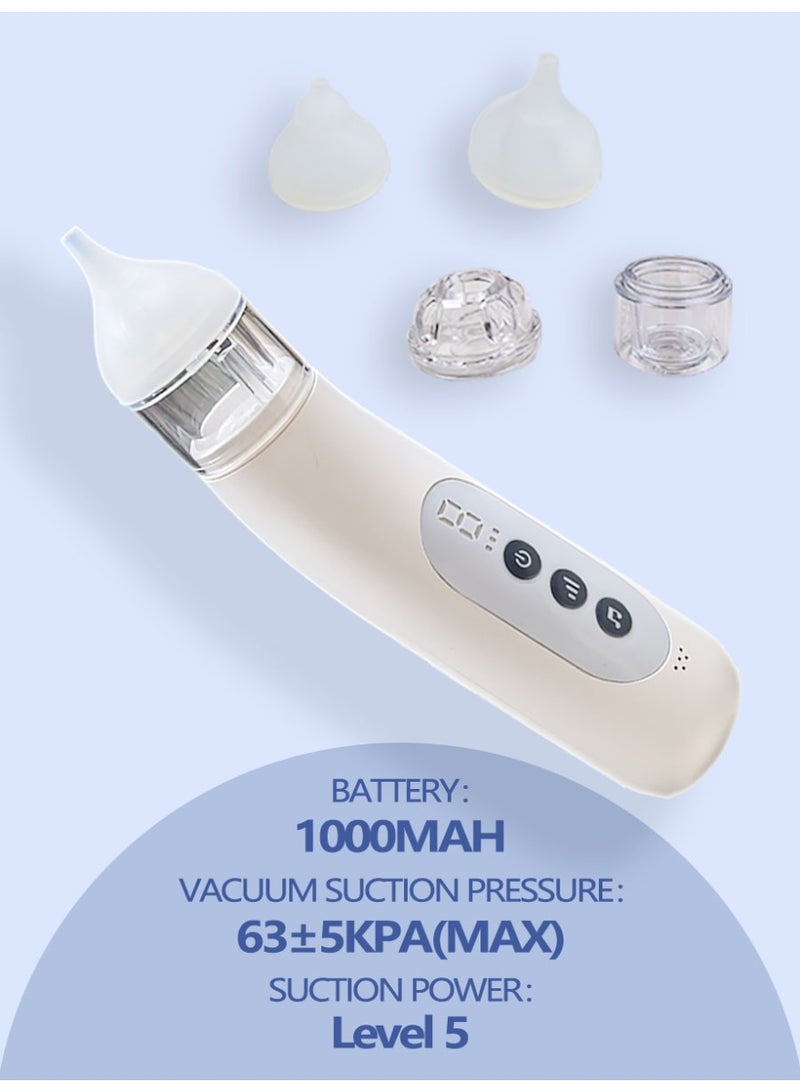 🍼 Electric Baby Nose Cleaner – Rechargeable Nasal Aspirator with 5 Suction Levels, Soft Silicone Tips, Mucus Remover for Infants 👶 - Image 2