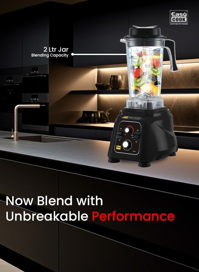 Easy Cook MH17 Hardfighter Hi-Power Blender - Black Panther Series | 1500 Watt Mixer Juicer Grinder | Heavy Duty Commercial Blender | 4x Performance | 30000RPM | Black  - Image 2
