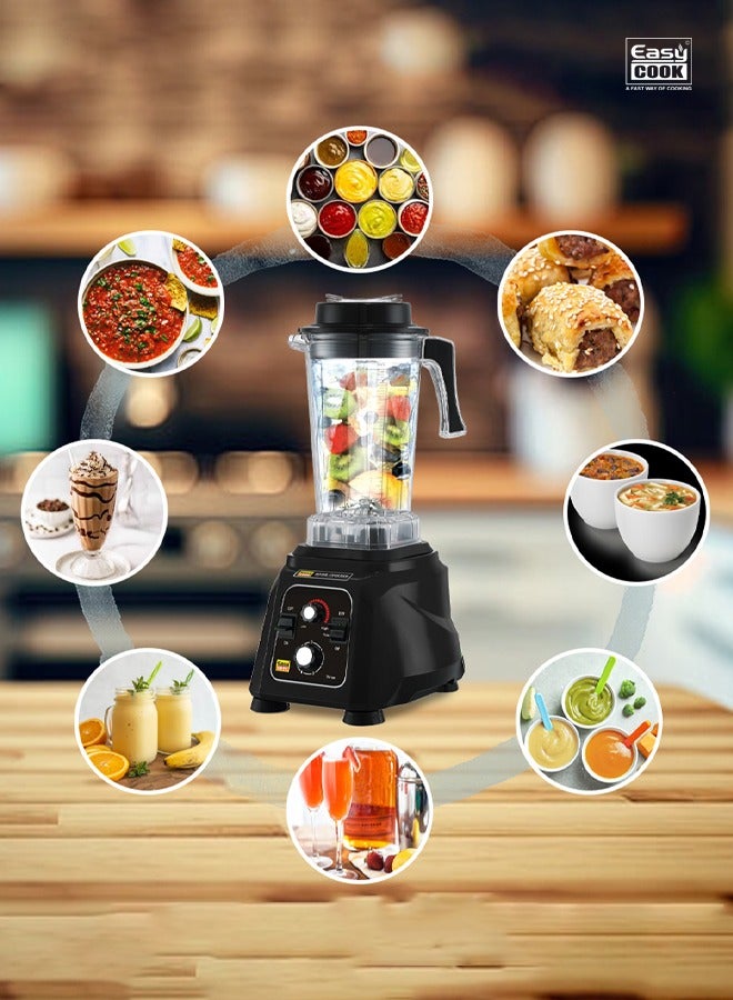 Easy Cook MH17 Hardfighter Hi-Power Blender - Black Panther Series | 1500 Watt Mixer Juicer Grinder | Heavy Duty Commercial Blender | 4x Performance | 30000RPM | Black  - Image 5