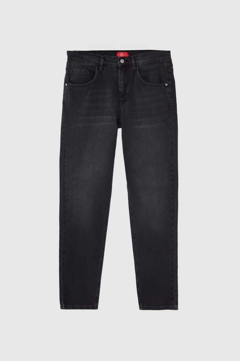 D'S DAMAT D'S Groom Ds Groom Comfort Fit Anthracite Plain Jeans Five Pocket Lycra Washed Denim Trousers