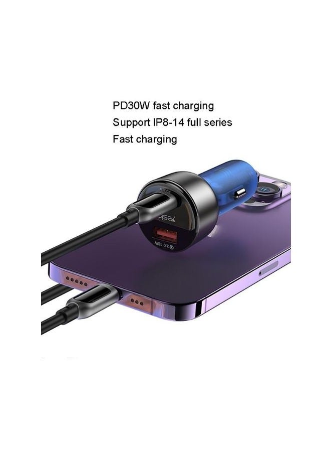 Yesido Y52 48W Dual-channel Fast Charging Zinc Alloy QC3.0 Car Charger(Black) - Image 4