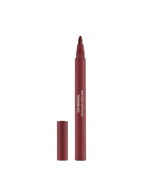COVERGIRL Outlast, 45 Brazen Raisin, Lipstain, Smooth Application, Precise Pen-Like Tip, Transfer-Proof, Satin Stained Finish, Vegan Formula, 0.06oz