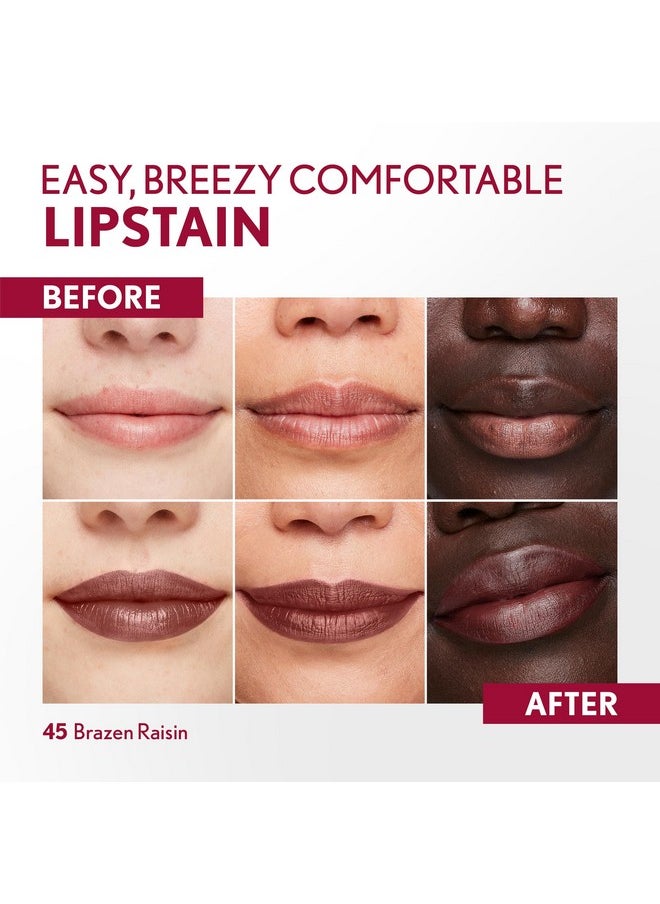 كفر جيرل أحمر شفاه Outlast من COVERGIRL، 45 Brazen Raisin، سهل الاستخدام، طرف دقيق يشبه القلم، مقاوم للنقل، لمسة نهائية مصبوغة بالساتان، تركيبة نباتية، 0.06 أونصة  - Image 3