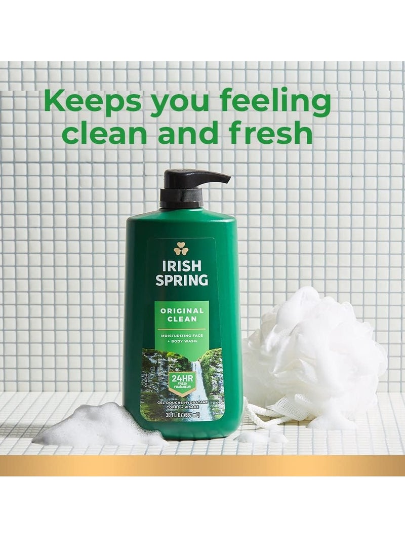Irish Spring Irish Spring Original Clean Moisturizing Body and Face Wash, Gentle Skin Cleanser For Face And Body  - Image 3