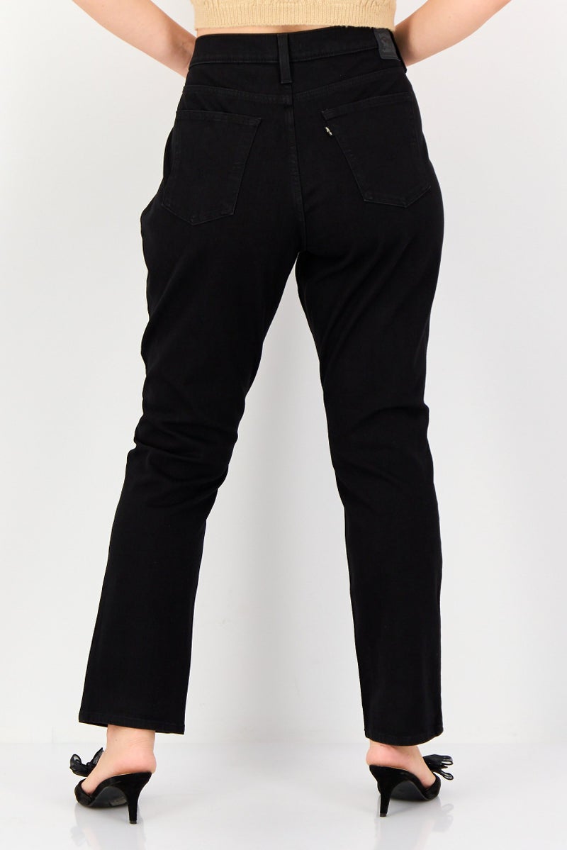 Levi's Women Straight Fit Solid Stretchable Jeans, Black - Image 4