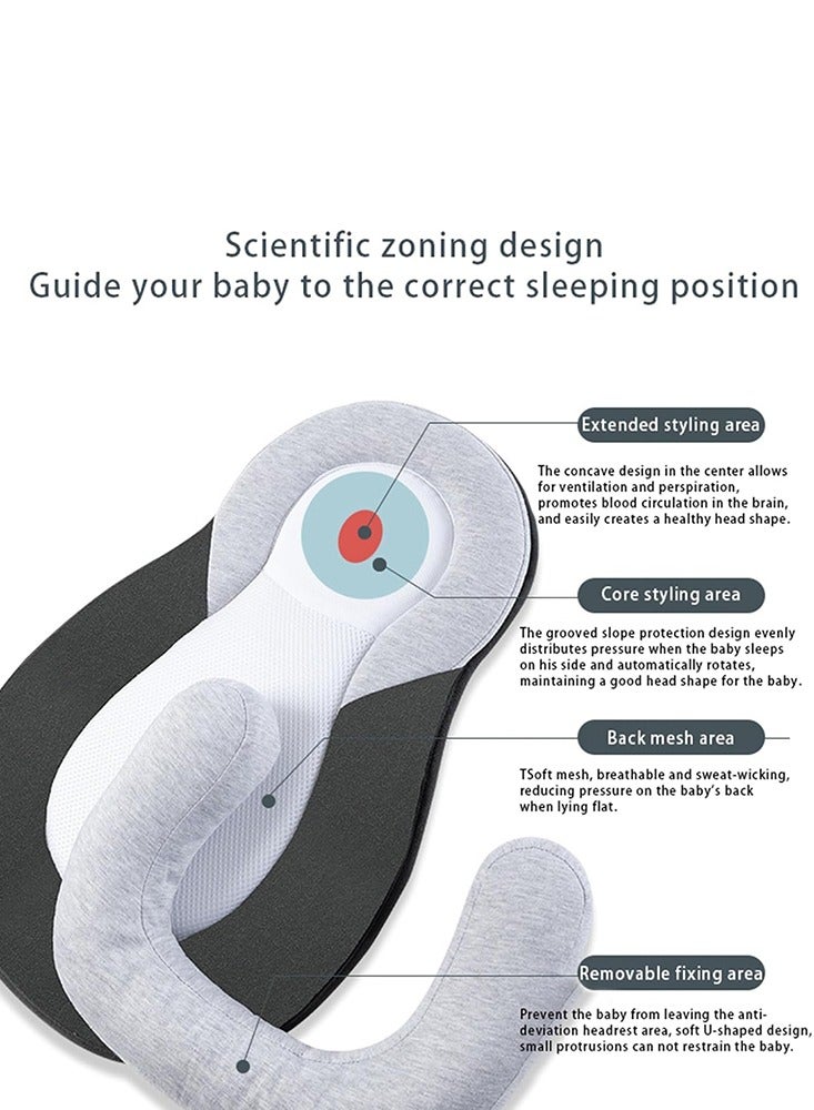 Baby Corrective Anti-Overhead Pillow Newborn Snuggle Nest Sleep Lounger Newborn Sleep Anti-Spill Positioning Pillow - Image 2