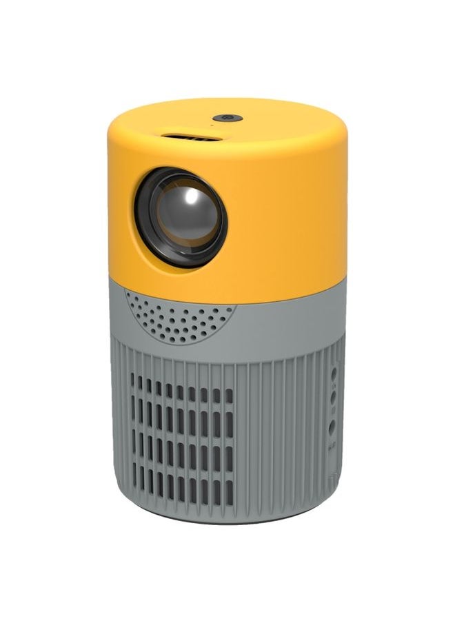 Generic - T400 100 inch Screen 3000 Lumens LED Mini Projector, Plug Type:EU Plug(Grey Yellow) - Image 1