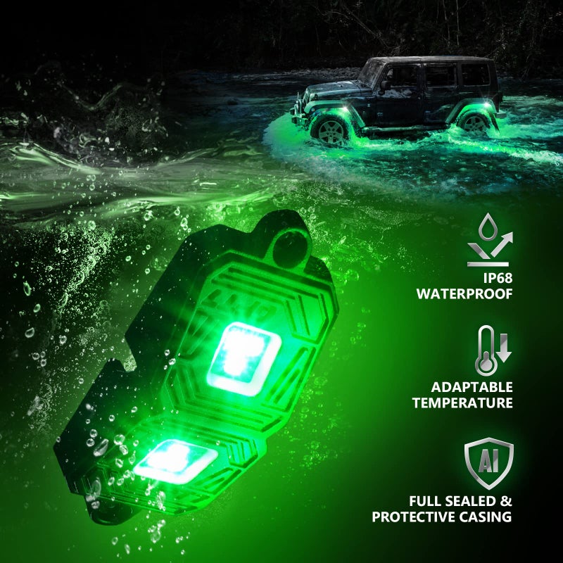 OPT7 Photon RGB LED Magnetic Rock Lights w/Bluetooth APP & Remote Control - 8 Pods Aluminum Frame Wide Angle Underglow Kit, IP68 Waterproof for Offroad Trucks Jeep SUV ATV UTV RZR, Valentines Day Gift - Image 3