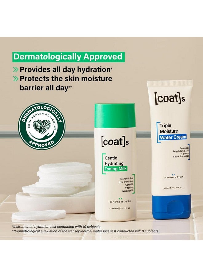 Coats Healthy Skin Heroes Gentle Hydrating Toning Milk 4.2 Oz + Triple Moisture Water Cream 2.5 Oz For Allday Hydration & Smooth Dewy Plump Skin - Image 3