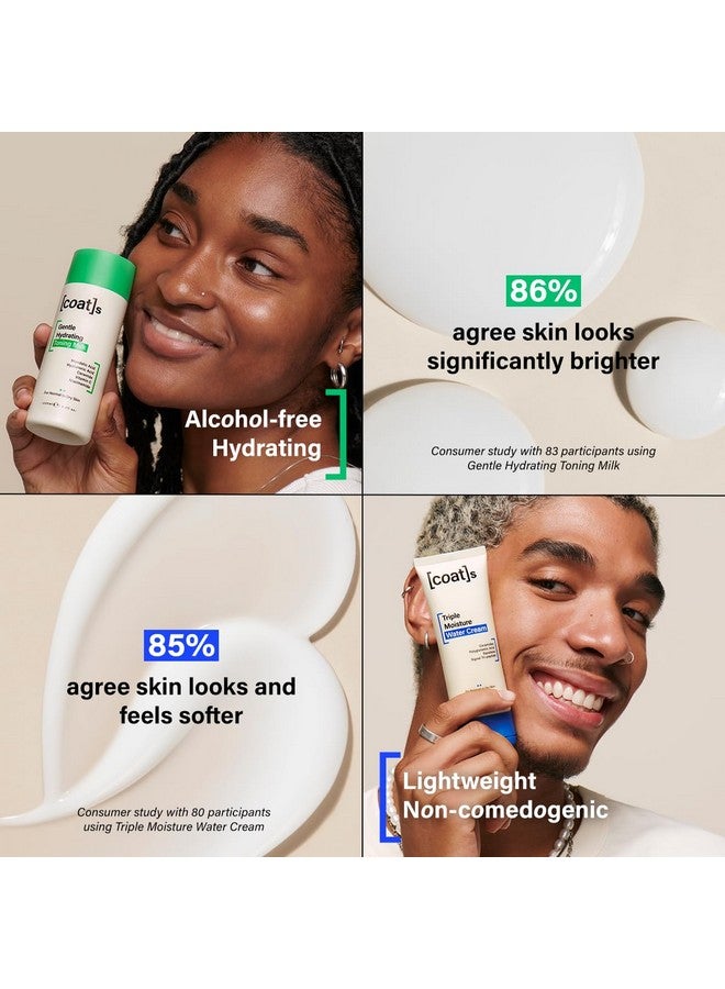 Coats Healthy Skin Heroes Gentle Hydrating Toning Milk 4.2 Oz + Triple Moisture Water Cream 2.5 Oz For Allday Hydration & Smooth Dewy Plump Skin - Image 2
