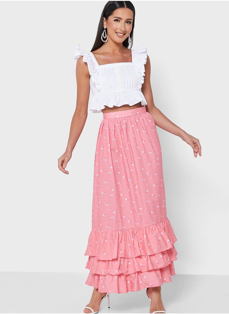 GLAMOROUS - Printed Midi Skirt - Image 1