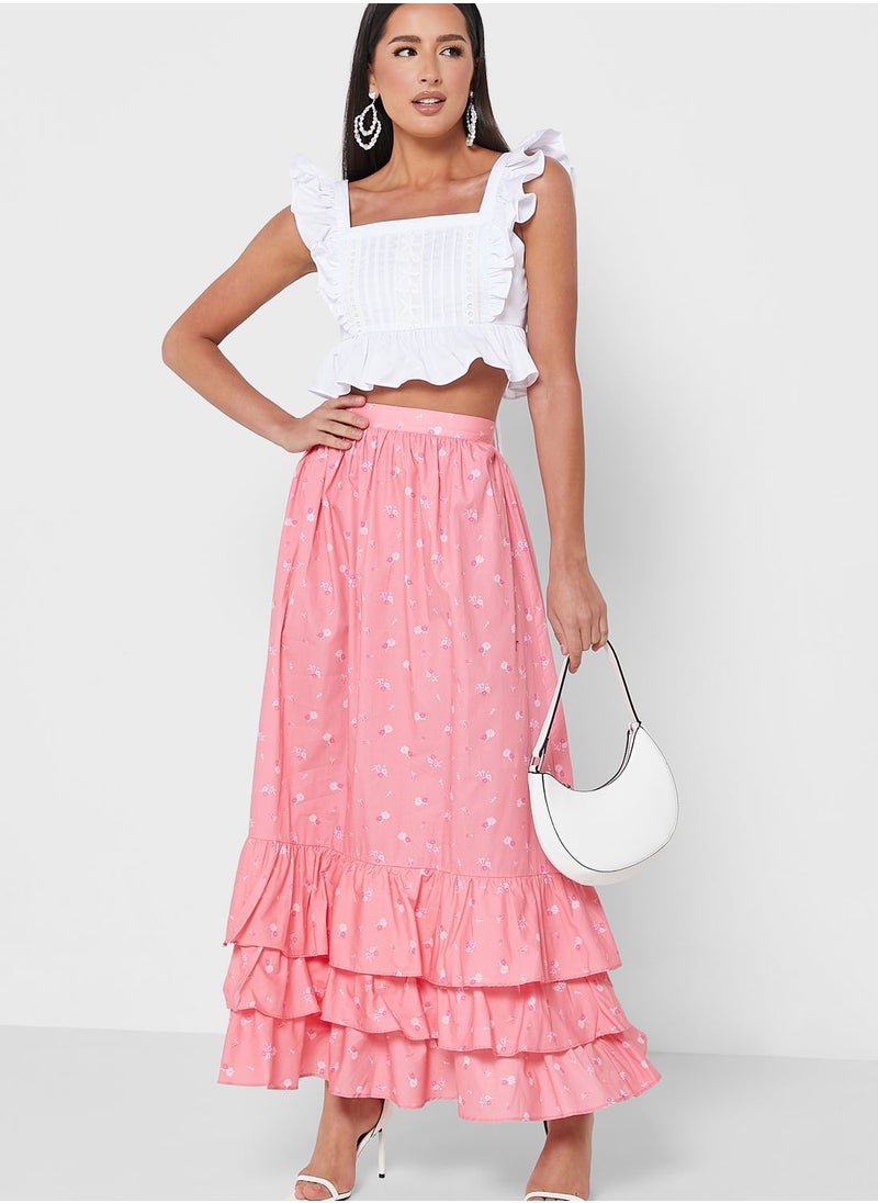 GLAMOROUS - Printed Midi Skirt - Image 1
