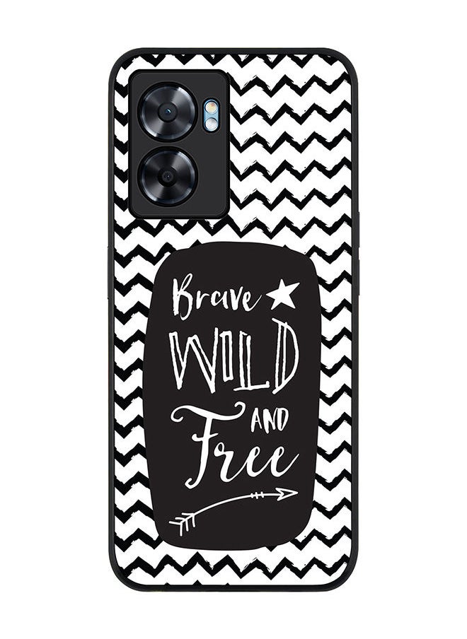 Stylizedd Rugged Black edge case for Oppo A57 Slim fit Soft Case Flexible Rubber Edges Anti Drop TPU Gel Thin Cover - Brave Wild And Free  - Image 1