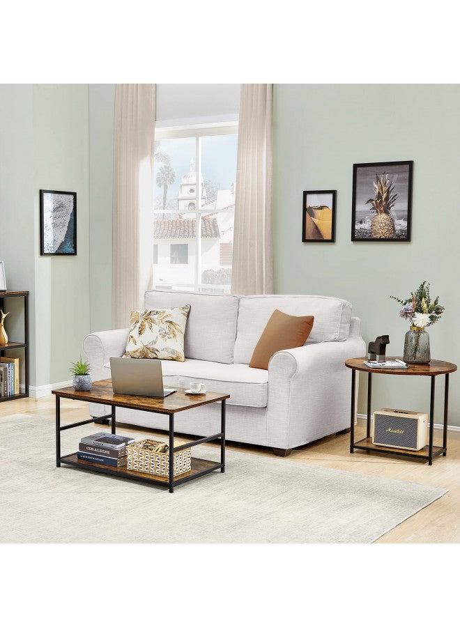 WOHOMO Coffee Table, Mid Century Modern Coffee Table for Living Room Rustic Farmhouse Center Table 2 in 1Detachable Table Set, Rustic Brown - Image 4