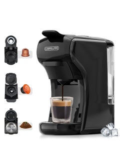 Cafelffe 3-in-1 Espresso Machine with 19 Bar Pressure, Hot/Cold Fast Brew, Single Serve Coffee Maker Compatible with Nes Original/DG Pods/Coffee Powder, Compact Design for Home/Office  - Image 1