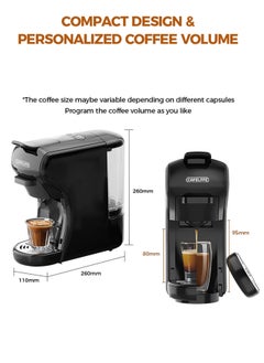 Cafelffe 3-in-1 Espresso Machine with 19 Bar Pressure, Hot/Cold Fast Brew, Single Serve Coffee Maker Compatible with Nes Original/DG Pods/Coffee Powder, Compact Design for Home/Office  - Image 4