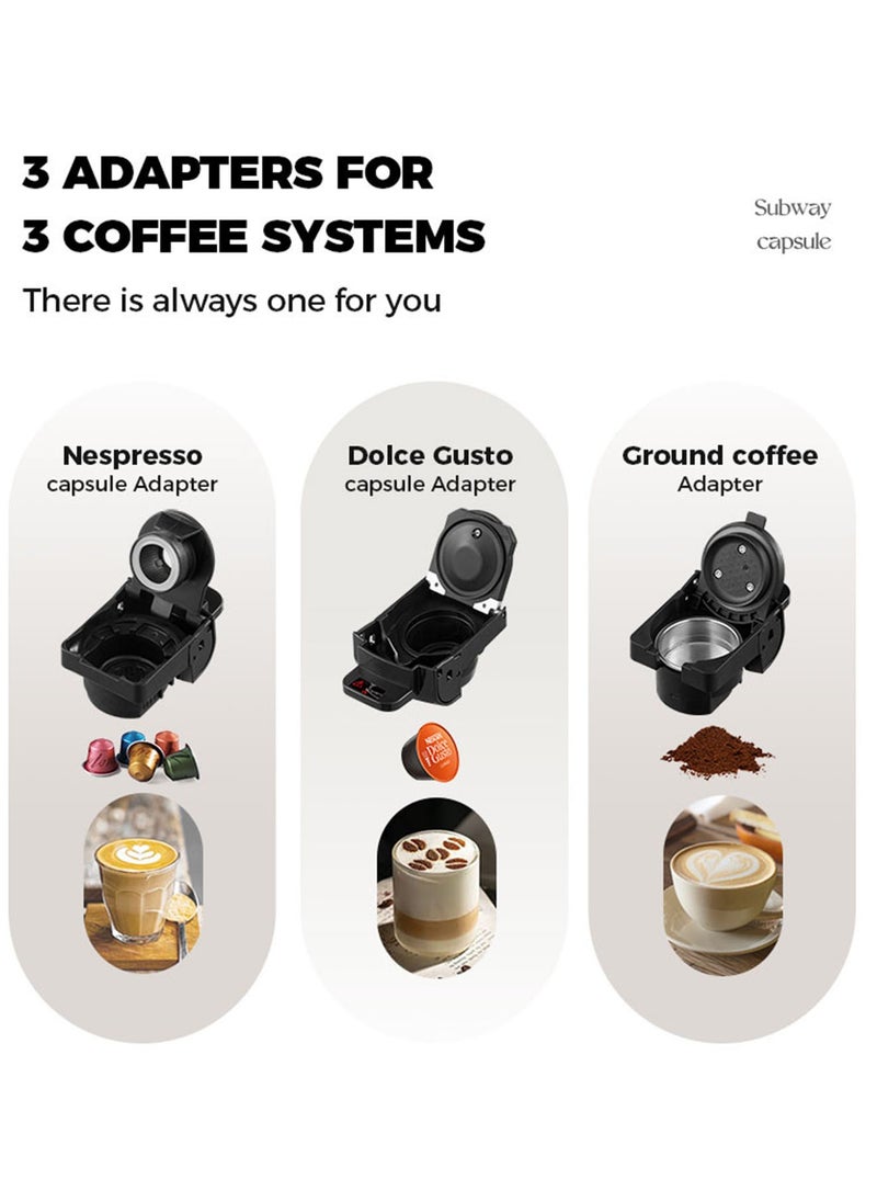 Cafelffe - 3-in-1 Espresso Machine with 19 Bar Pressure, Hot/Cold Fast Brew, Single Serve Coffee Maker Compatible with Nes Original/DG Pods/Coffee Powder, Compact Design for Home/Office - Image 1