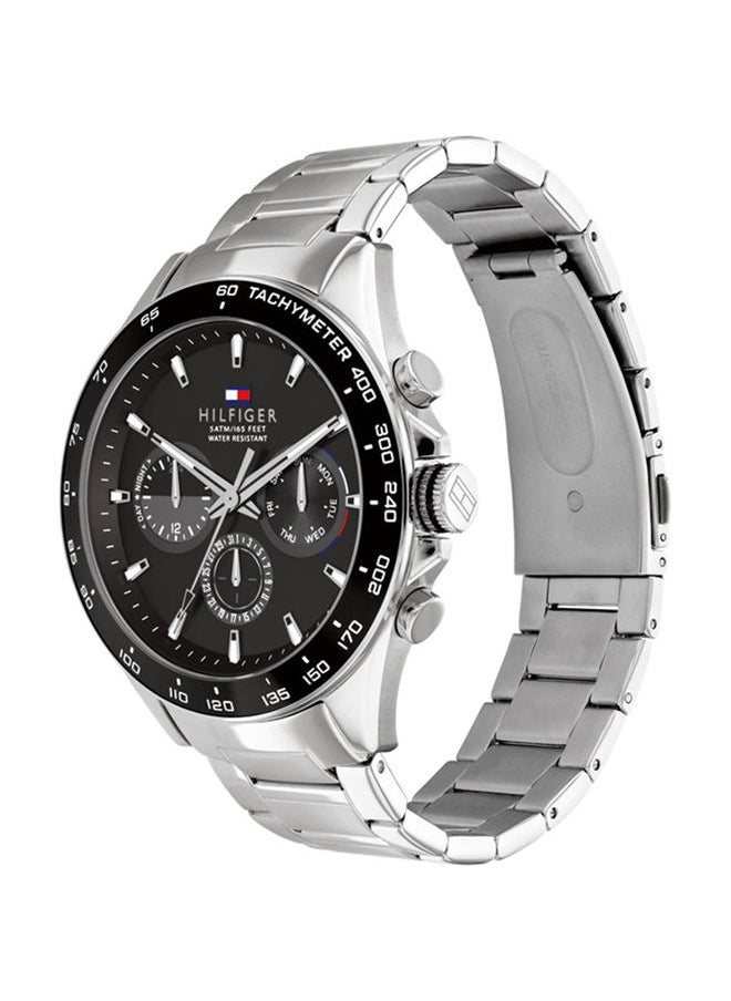 TOMMY HILFIGER - ساعة يد رجالية بمشبك تناظري دائري من الستانلس ستيل 1791967 - 46 ملم - Image 1