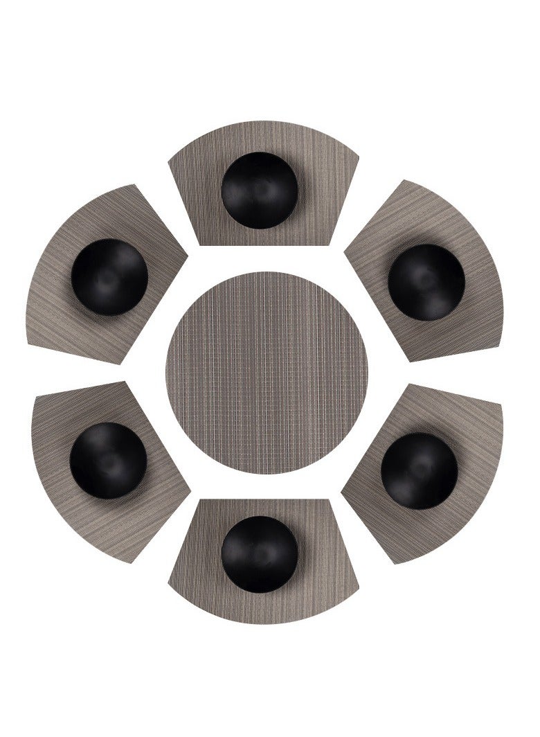 New Creative Woven Fan Shaped Round Set Table Mat