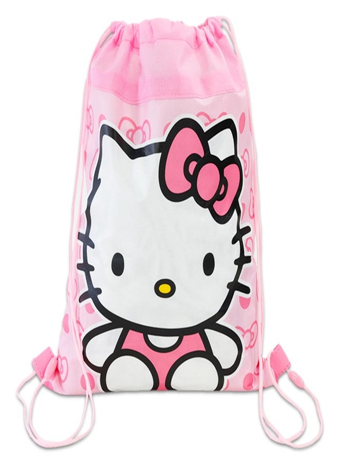 هالو كيتي مجموعة أكياس هدايا حفلات هيلو كيتي - تتضمن 12 كيسًا برباط للأطفال وملصقات | لوازم حفلات أعياد ميلاد سانريو - Image 3