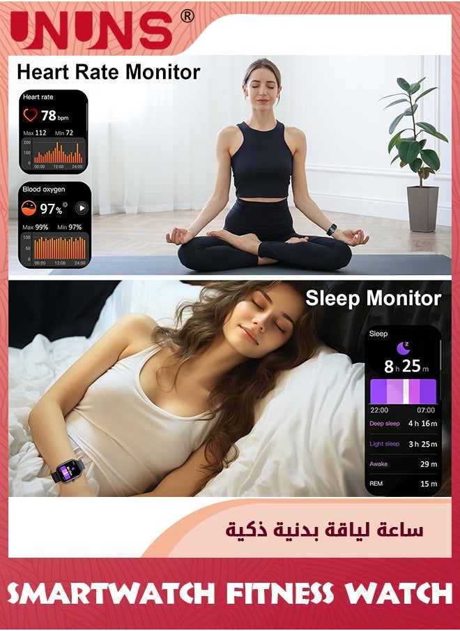 UNUNS Smart Watch,Bluetooth Smartwatches Answer/Make Call,1.84" HD Fitness Tracker With 100+ Sport Modes,Smartwatch For Men Women,Sport Watch For Heart Rate/Sleep Monitor/Activity Tracker,Black  - Image 5