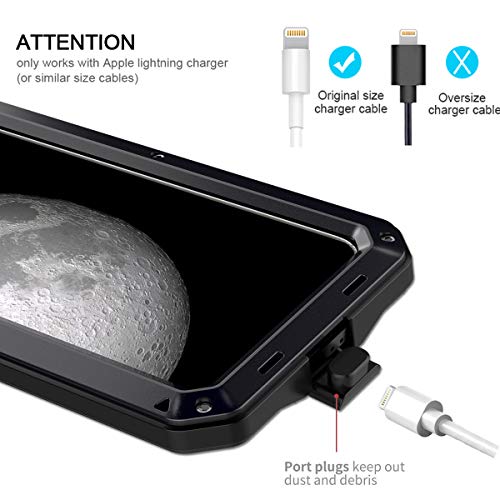 Marrkey for iPhone 11 Pro Max Case,Full Body Protective Heavy Duty Shockproof Tough Armour Aluminum Alloy Metal Case with Silicone Built-in Screen Protector for iPhone 11 Pro Max 6.5 Inch - Black - Image 5