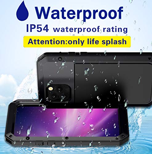 Marrkey for iPhone 11 Pro Max Case,Full Body Protective Heavy Duty Shockproof Tough Armour Aluminum Alloy Metal Case with Silicone Built-in Screen Protector for iPhone 11 Pro Max 6.5 Inch - Black - Image 3