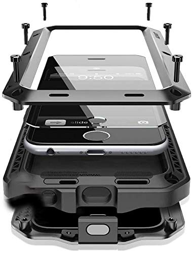 Marrkey for iPhone 11 Pro Max Case,Full Body Protective Heavy Duty Shockproof Tough Armour Aluminum Alloy Metal Case with Silicone Built-in Screen Protector for iPhone 11 Pro Max 6.5 Inch - Black - Image 1