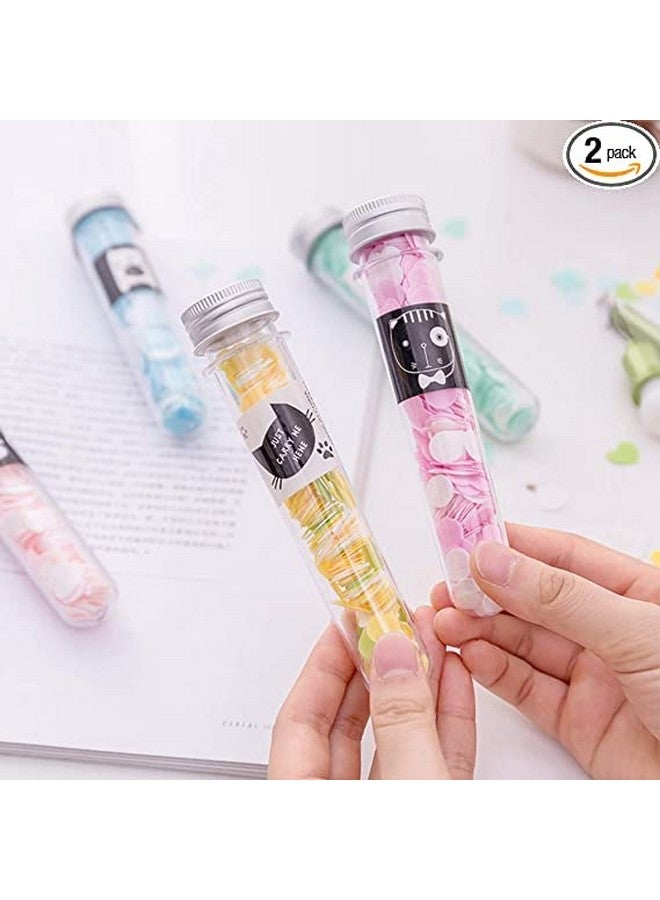 ULTRONEX Travel Soft Paper Soap Flower Design Tube Shape Bottle Portable Disposable Paper Soap Confetti Cleaning Washing Hand Bath Toiletry Paper Soap Sheets Petals Soap Flakes (Multicolor) - Image 2