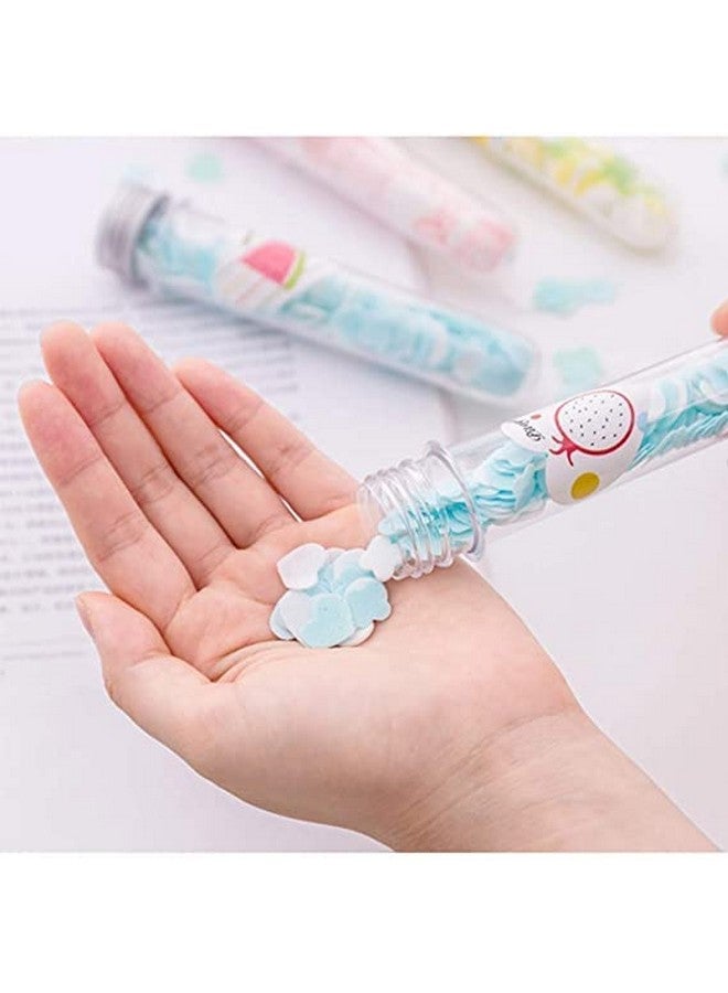 ULTRONEX Travel Soft Paper Soap Flower Design Tube Shape Bottle Portable Disposable Paper Soap Confetti Cleaning Washing Hand Bath Toiletry Paper Soap Sheets Petals Soap Flakes (Multicolor) - Image 3