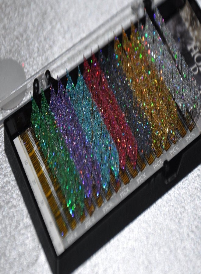 iLash Store Hologram Colored Glitter Lashes C Curl .15 X 12mm for Eyelash Extension - Image 2
